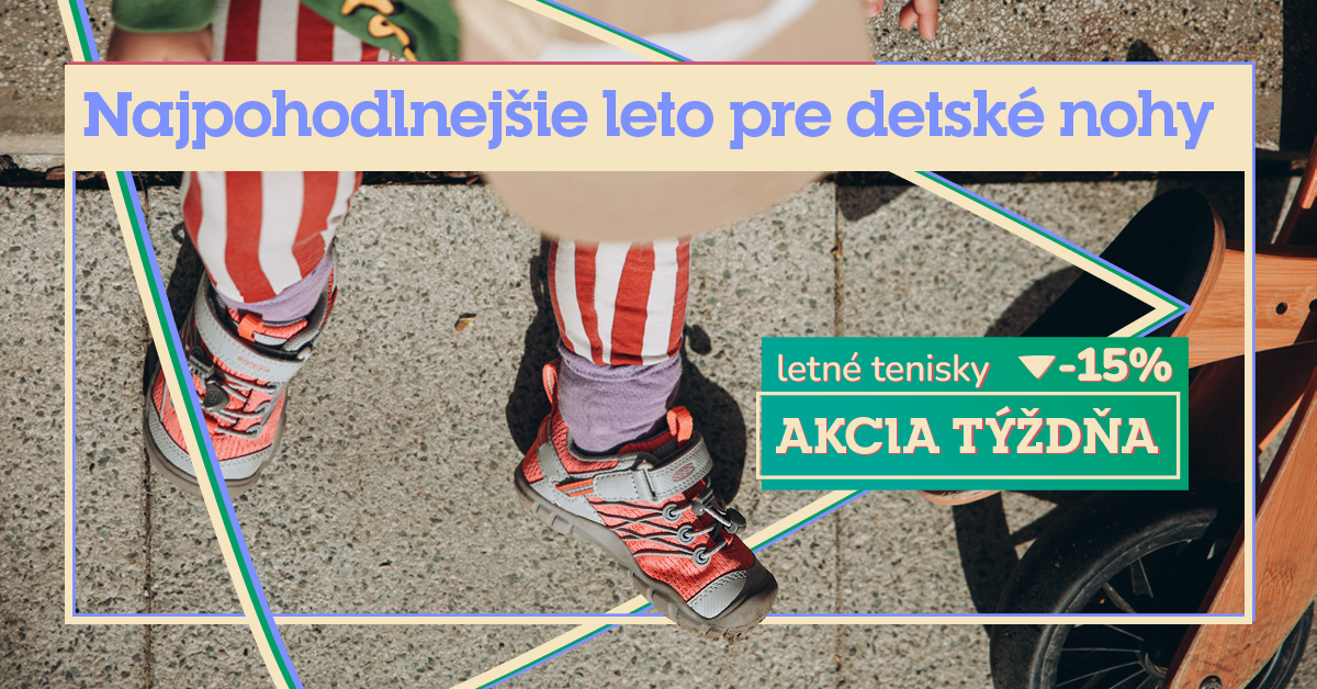 - 15% na ľahké tenisky